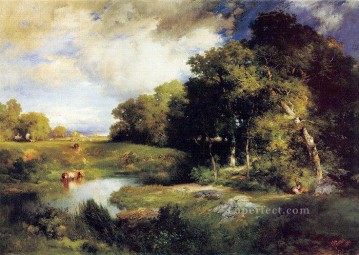 Un paisaje pastoral Thomas Moran Pinturas al óleo